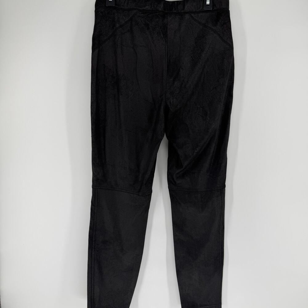Free People Leggings Womens Large Black Faux Suede Stretch Pants High Rise Soft - Picture 4 of 8